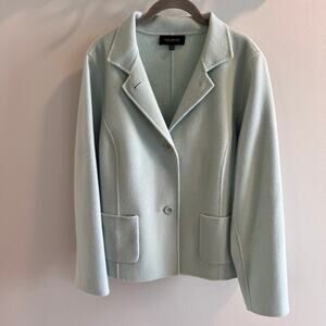 Talbots Light Robins Egg Blue Wool Blend Blazer Size 10